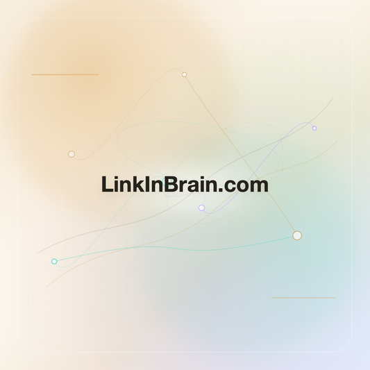 LinkInBrain.com premium opalescent technology domain creative v9