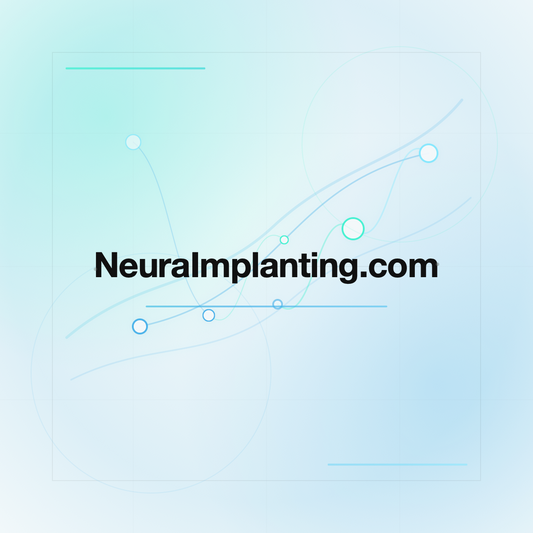 NeuraImplanting.com premium centered domain banner v2