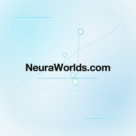 NeuraWorlds.com premium centered domain banner v2