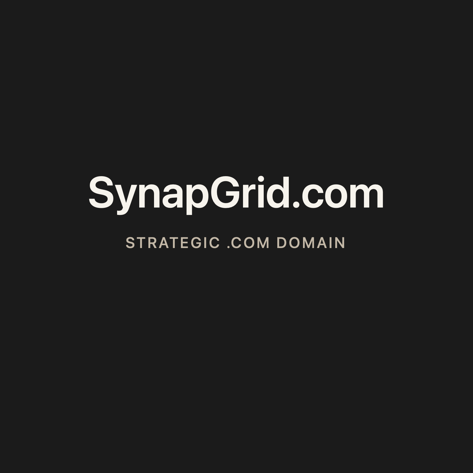 SynapGrid.com strategic solid graphite clean domain creative 2026-06-26