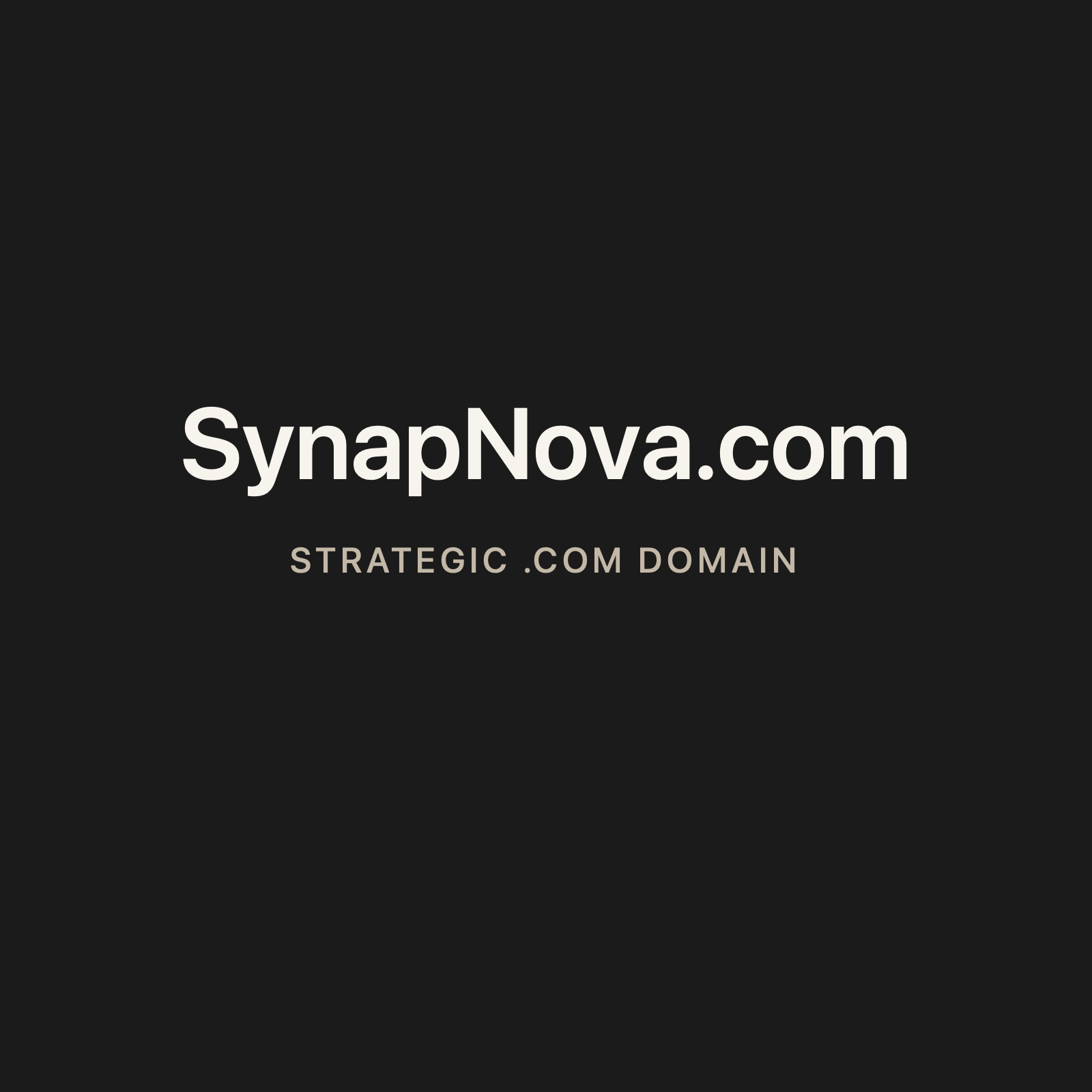 SynapNova.com strategic solid graphite clean domain creative 2026-06-26