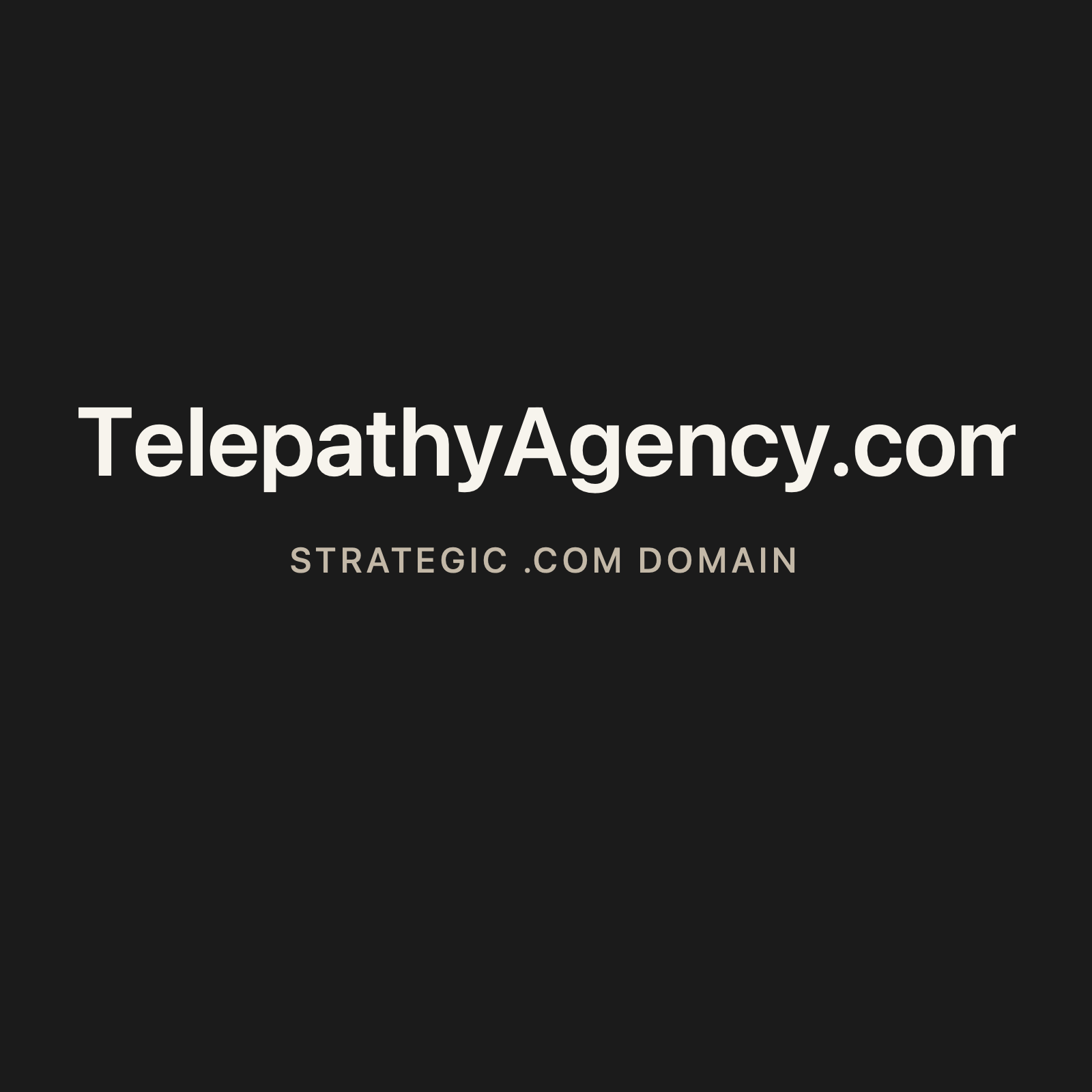 TelepathyAgency.com strategic solid graphite clean domain creative 2026-06-26