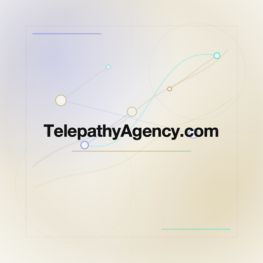 TelepathyAgency.com premium centered domain banner v2