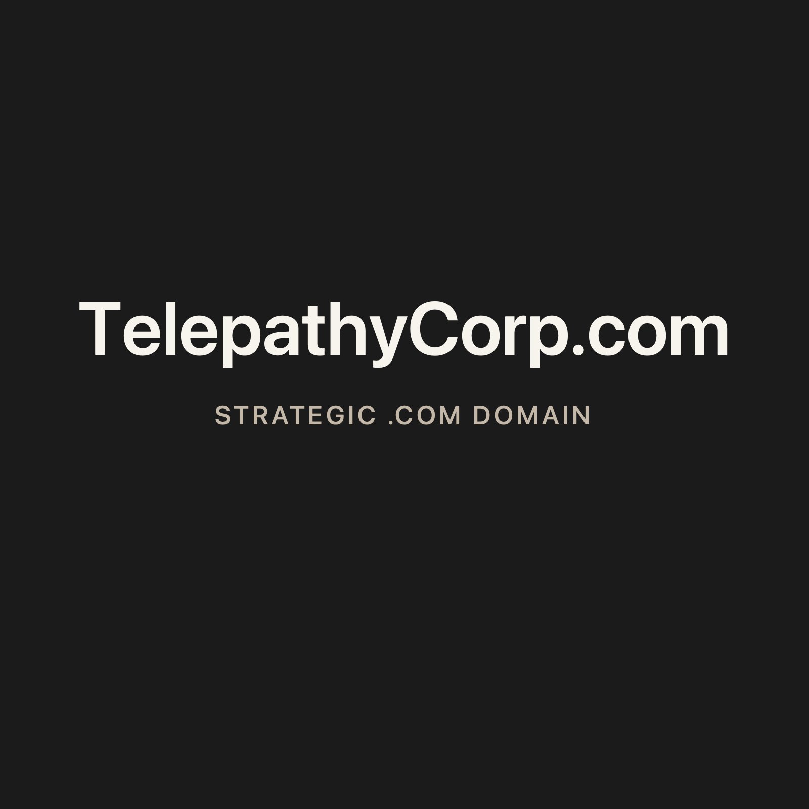 TelepathyCorp.com strategic solid graphite clean domain creative 2026-06-26