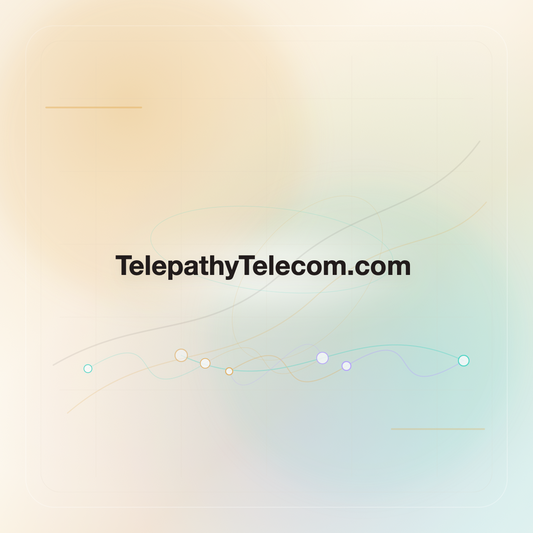 TelepathyTelecom.com premium opalescent technology domain creative v9